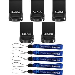 SanDisk USB 3.2 Gen 1 Ultra Fit (5 Pack) 64GB Flash Drive Up to 300 MB/s Read Speed Compatible with Laptops and Computers (SDCZ430-064G-G46) Bundle with (5) Everything But Stromboli Lanyards in Kuwait