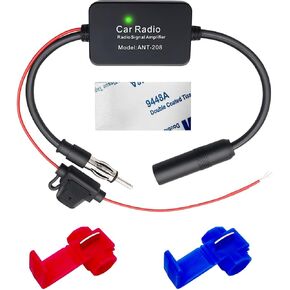 12V Car Antenna Booster, Auto Radio Aerial Antenna Amplifier to Amplify Signal & Reduce Noise, Universal AM FM Radio Stereo Media Amplifier for Cars Trucks SUVs Vans in Kuwait