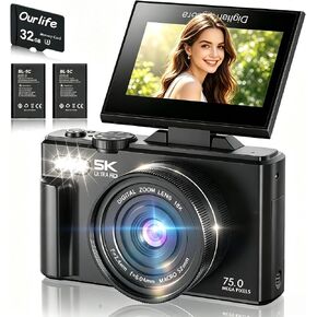 Digital Cameras for Photography,5K 75MP Autofocus Vlogging Camera in Kuwait