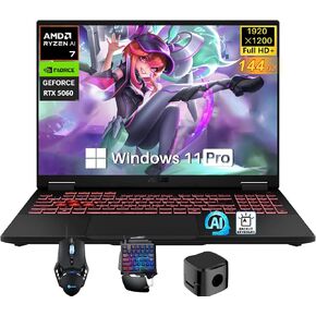 ASUS TUF A18 Gaming Laptop, AMD Ryzen 7 260 (16 Tops XDNA NPU), NVIDIA GeForce RTX 5060, 18" FHD+ 144Hz 3ms Display, 16 GB DDR5 RAM, 1 TB SSD, RGB KB, Copilot AI, Windows 11 Pro, Gaming Accessories in Kuwait