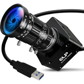 USB3.0 4K 60fps High Speed Industrial Camera,CS-Mount 10X Manual 5-50mm Varifocal Zoom Lens,3840×2160 Resolution,Plug and Play,Compatible with Windows, Linux Mac Android PC Jetson Nano in Kuwait