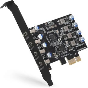 PCIe USB 3.0 Card 4 Port, 5Gbps USB C PCI Express Expansion Card with Renesas UPD720201 Chip, Add 4 x USB Type-C Ports to Desktop PC - No External Power Required, for Windows/Linux in Saudi Arabia