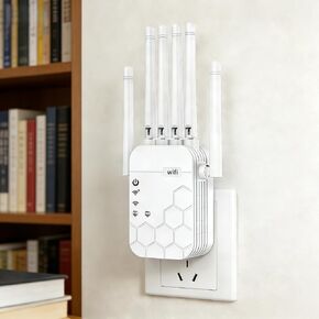 AC1200Mbps WiFi Extender Signal Booster for Home, WiFi Extenders Dual Band (5.8GHz/2.4GHz), WiFi Booster with Ethernet Port Covers up to 10000 Sq.ft, Compatible with 105 Devices in Kuwait