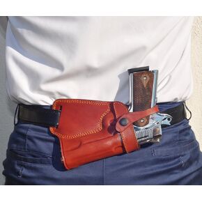 Ottoza Handmade Leather Gun Holster 1911 Holster Right Hand - SOB Holster for 1911 Gun Holster fits Most Models 1911 COLT- Kimber - Ruger and More Without Rail No:264 in Kuwait