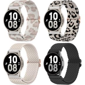 Delidigi Stretchy Galaxy Watch Band for Samsung Galaxy Watch 7/6/5/5 Pro/4/FE/Active 2, 20mm Soft Breathable Nylon Elastic Strap, Adjustable Comfortable Sport Replacement Band for Women Men in Kuwait