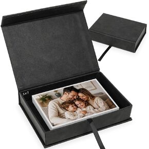 Photo Storage Box, Faux Leather Stackable - Beige, 4x6 Inch in Kuwait