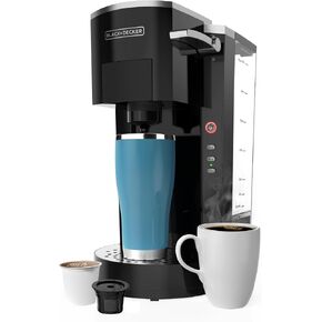 BLACK+DECKER Family Single Serve K-Cup Brewer: Large 50oz Water Reservoir, Versatile Ground Coffee & K-Cup Compatibility, Adjustable Tray for Travel Mugs in Saudi Arabia
