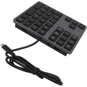 Yoidesu Wired Numeric Keypad with USB C 3.1 HUB, 5Gbps 34 Keys Slim External Keyboard Numpad for Laptop Desktop PC, Designed for Data Input Professionals, Plug and Play in Kuwait