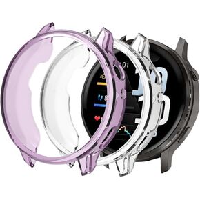 (2 Pack) Case for Garmin Venu 4 45MM Smartwatch,Soft Flexible TPU Thin Lightweight Bumper Cover Protector for Garmin Venu 4,(Transparent + Transparent Black) in Kuwait