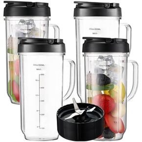 Magic Bullet Blender Cups, Tall 22oz Cup with Flip-Top To-Go Lid, Cross Blade, Blender Replacement Parts, Mug with Handle Compatible with Magic Bullet 250w MB1001 MBR-0701AK in Kuwait