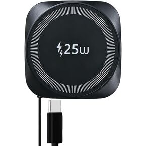 25W Magnetic Wireless Charging Pad, Slim Portable Wireless Charger with 0.8m Retractable USB-C Cable for iPhone, Samsung, Google Pixel, AirPods (Gray) in Kuwait