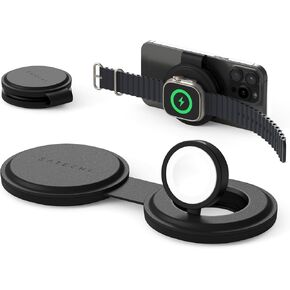 Satechi OntheGo 2-in-1 Wireless Charger, Qi2 15W Fast Charging, Black in Kuwait
