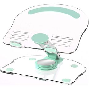 Acrylic Tablet Stand Holder with 360 Rotating Base, Foldable Adjustable Transparent Tablet Holder for Desk Home Office, Compatible with iPad Pro Air Mini and More (Pink) in Kuwait