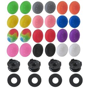 Teemuday Fit for Xbox Controller Thumbstick Enhancement Kit: 24 Silicone Caps, 4 Tall Joystick Grips, 4 Assist Rings Compatible Fit for Xbox One X and Fit for Xbox Series X - Mixed Color A in Kuwait