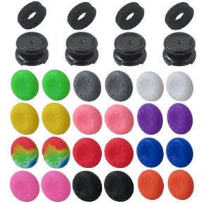 Teemuday Complete Thumbstick Customization Set with 24 Rubber Caps, 4 High Sticks, 4 Aim-Assist Rings Fit for Xbox One Elite and Fit for Xbox Series X|S - Mixed Color A in Kuwait