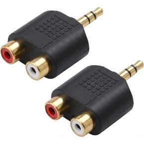 2-Piece 3.5mm Male to Dual RCA Female Audio Tap Adapter in Kuwait