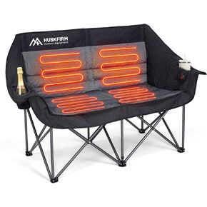 Heated Double Camping Chair, Support 650lbs, Black（Battery Not Included） in Saudi Arabia