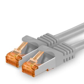 1aTTack.de Cat.7 ethernet Cable 5m - Grey - 1 Piece - Cat7 LAN Network 10GBASE-T - 10000 Mbps (Sftp Pimf) Double Shielded patchcable RJ45 Plug Cat.6a in Saudi Arabia