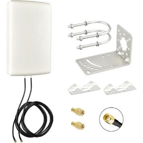 2x2 MIMO 10dBi High Gain Directional Panel Antenna 4G LTE/5G Antenna Outdoor 700-3800MHz for Routers, Modems, Gateways, Fixed Wireless Access – SMA Male 6.56ft RG58U Cables+RP-SMA Male Adapter in Saudi Arabia