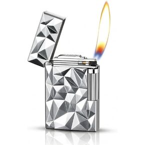 Classic Metal Engraved Lighter, Refillable Lighter, Vintage Trench Design, Exquisite Box Packaging for Men, Father, Husband Butane Not Included,Black in Kuwait