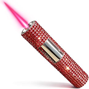 Pink Diamond Torch Lighter, Red Rhinestone Embellished Refillable Cool Butane Lighters,Windproof Flame Adjustable, Cool,Jet Torch Flame Lighters,Give Girl Gift(No Butane Fuel) (E2) in Kuwait