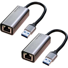 USB Ethernet Adapter 2-Pack,2Pcs USB A to Ethernet Gigabit Network Adapter Compatible with Windows, MacOS, Linux, and More USB A to RJ45 with 1000MBPS (2*USBA to RJ45) in Kuwait