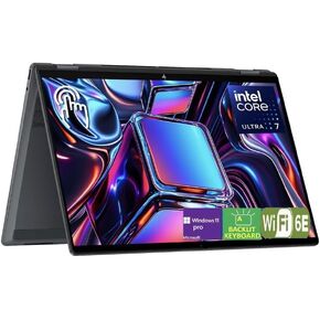 HP OmniBook X Flip 2-in-1 16" WUXGA IPS Touchscreen Laptop, Intel Core Ultra 7 256V, Intel Arc 140V, 16GB RAM 1TB SSD, External 1TB Hard Drive Enclosure, Backlit Keyboard, Windows 11 Pro, Gray in Kuwait