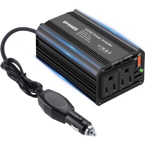 400W Power Inverter 12V DC to 110V AC, Car Charger Plug in Adapter Outlet with PD 65W USB-C&QC 18W Port, Portable Power Converters for Laptop Vehicles Camping Road Trip Essentials Adults-Black in Kuwait