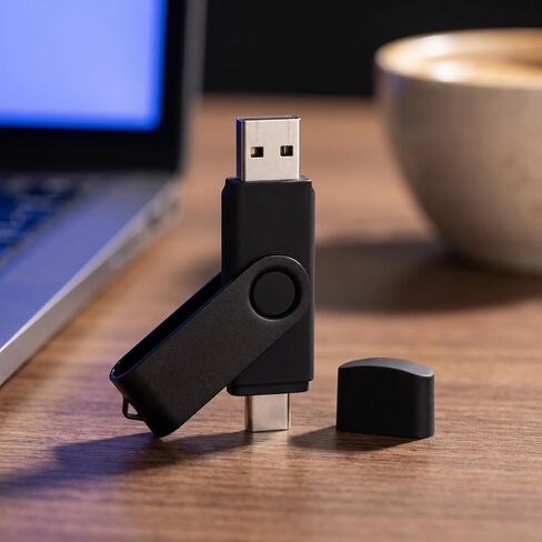 8GB 2 in 1 Rotating USB C Flash Drive Dual Interface Type-C Thumb Drive for Phone & PC High Speed Portable Storage with Keychain-Red in Kuwait