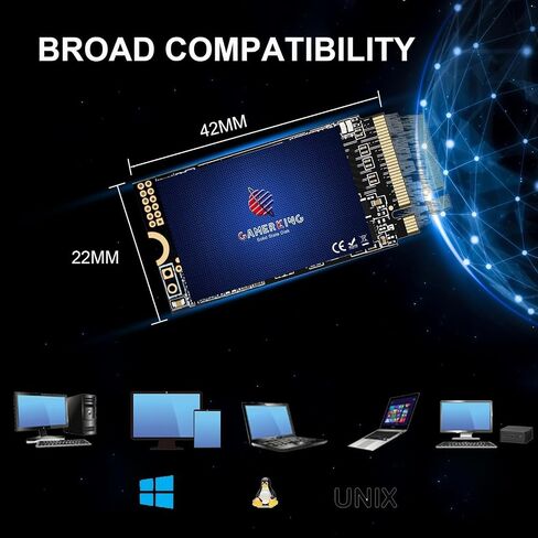 GAMERKING SSD 128GB M.2 2242 NVMe PCIe Gen3.0x4 22x42mm in Kuwait