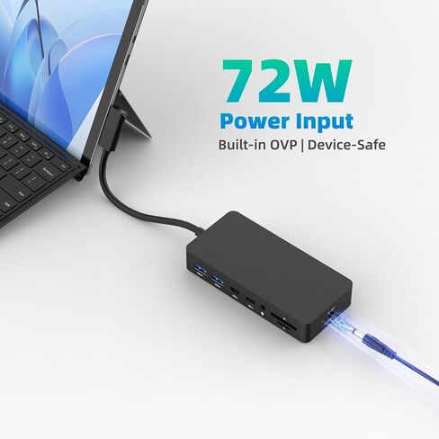 New Surface Docking Station, 12-in-1 Surface Dock 4K@60Hz Triple Display with HDMI, USB-C, DisplayPort for Surface Pro 11/10/9/8/X/7/6/5/4/3, Surface Laptop 7/6/5/4/3/2/1, Surface Book & Go in Kuwait