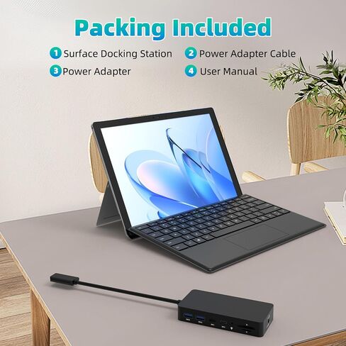 New Surface Docking Station, 12-in-1 Surface Dock 4K@60Hz Triple Display with HDMI, USB-C, DisplayPort for Surface Pro 11/10/9/8/X/7/6/5/4/3, Surface Laptop 7/6/5/4/3/2/1, Surface Book & Go in Kuwait
