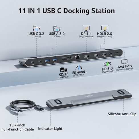 Acer Docking Station 3 Monitors, Laptop Docking Station Stand with 2HDMI+DP in Kuwait