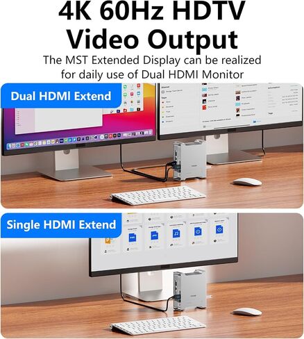 Docking Station Case for Mac mini M4/M4 Pro, NVMe SSD Enclosure Expands Internal Storage Up to 8TB, USB-C 10Gbps, 4K HDMI, SD/TF Card Reader, USB 3.2 Hub, Aluminum Stand in Kuwait