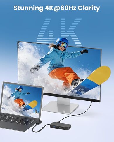 10-in-1 Surface Docking Station for Surface Pro & Laptop, 4K@60Hz HDMI, USB-C & USB 3.0 Ports, SD/TF Card Reader, Gigabit Ethernet, PD Charging, Magnetic Surface Connect in Kuwait