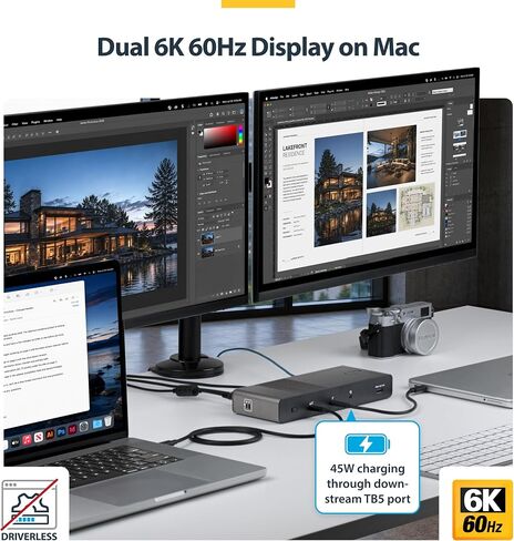 StarTech Thunderbolt 5 Universal Docking Station, Quad Monitor, 140W PD in Kuwait