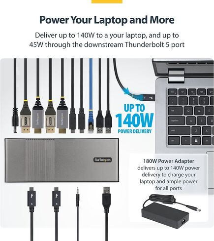 StarTech Thunderbolt 5 Universal Docking Station, Quad Monitor, 140W PD in Kuwait