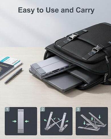 USB C Laptop Stand with Docking Station,8 in 1 Hub Laptop Stand Foldable Computer Riser with 4K HDMIPD 100W Dual Data Ports Multiport Adapter for Notebook Tablet,Portable Height Adjustable Holder in Kuwait