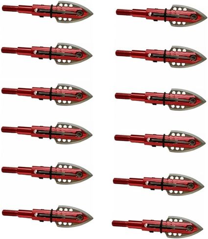 12pcs Hunting Broadheads 85 Grain Archery Broadheads 3-Blade Hunting Hybrid Mechanical Archery Tip 1.7" Cutting Dia for Compound, Recurve Bow & Crossbow in Kuwait
