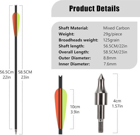 18Pcs 22 Inch Crossbow Bolt Hunting Carbon Arrows in Kuwait