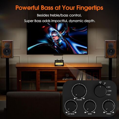 Douk Audio Bluetooth Tube Amp: 300W x2 TPA3255 2 Channel Stereo Power Amplifier – Dual VU Meters & Super Bass – for Home Theater & Hi-Fi Systems (T6 PRO Yellow Version) in Kuwait