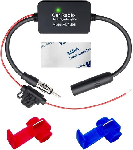 12V Car Antenna Booster, Auto Radio Aerial Antenna Amplifier to Amplify Signal & Reduce Noise, Universal AM FM Radio Stereo Media Amplifier for Cars Trucks SUVs Vans in Kuwait