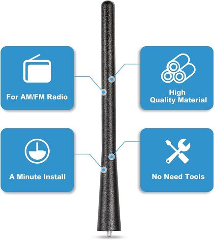 Anina 7" Car Antenna Mast for 1990-2017 Toyota Corolla Matrix Prius Yaris Solara Sienna RAV4 Scion iQ tC Black Antenna in Kuwait