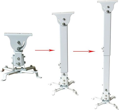 VideoSecu Swivel Tilt Universal Projector Ceiling Mount Bracket Fits Flat and Vaulted Ceiling with 26.7" Extension Pole up to 44 lbs (20 kgs) Load Capacity PJ2W 1CA in Kuwait