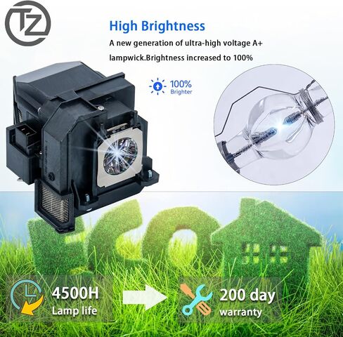 A+ Quality for Epson ELPLP90 Epson EB-670 EB-675W EB-675Wi PowerLite 675W EB670 EB675W EB675Wi 675W V13H010L90 Replacement Projector Lamp Bulb with Housing in Kuwait
