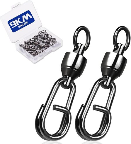 9KM DWLIFE Fishing Swivels & Snaps Ball Bearing Swivels, Quick-Change Clips in Kuwait