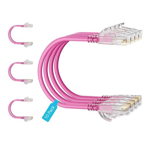 Cat6 Slim Patch Cables 0.5 Feet 10-Pack Blue, Cat6a Patch Cables 10Gbps 550MHz High-Speed, Cat 6 Ethernet Cable Pure Copper UTP, Flexible & Thin Patch Cable Cat 6 for Network Cabling in Kuwait