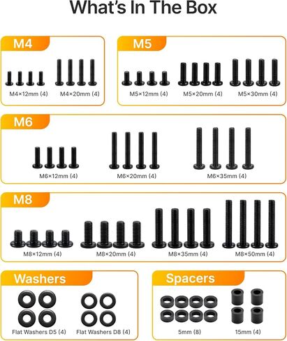 monTEK Universal TV Mounting Hardware Kit with M4, M5, M6, M8 Screws in Kuwait