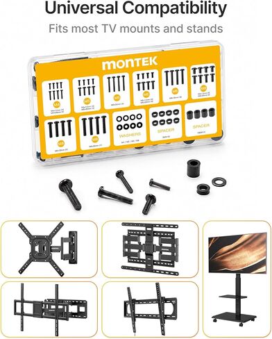 monTEK Universal TV Mounting Hardware Kit with M4, M5, M6, M8 Screws in Kuwait