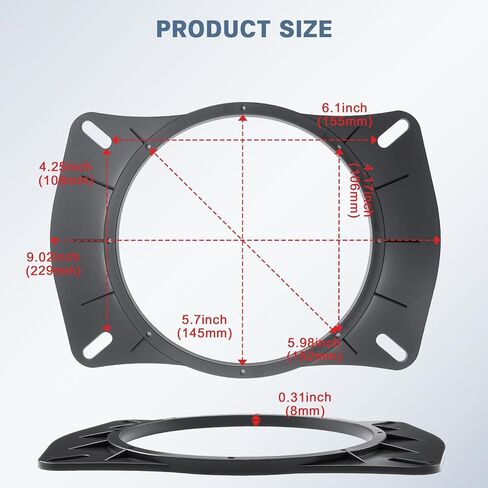 6x9 to 6.5 Door Speaker Adapter Ring for Dodge Chrysler Jeep in Kuwait